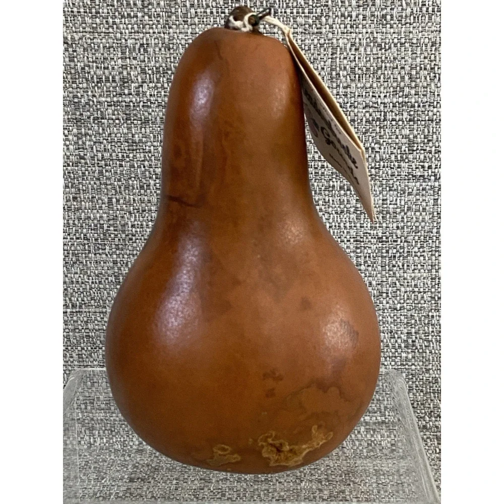 Handcrafted Decorative Pear Gourd • Natural Dried Gourd Art • Rustic Farmhouse D